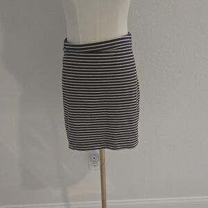 H&M Black and White Striped Knit Mini Skirt